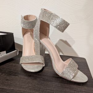 De Blossom Collection Glittering Silver Heels